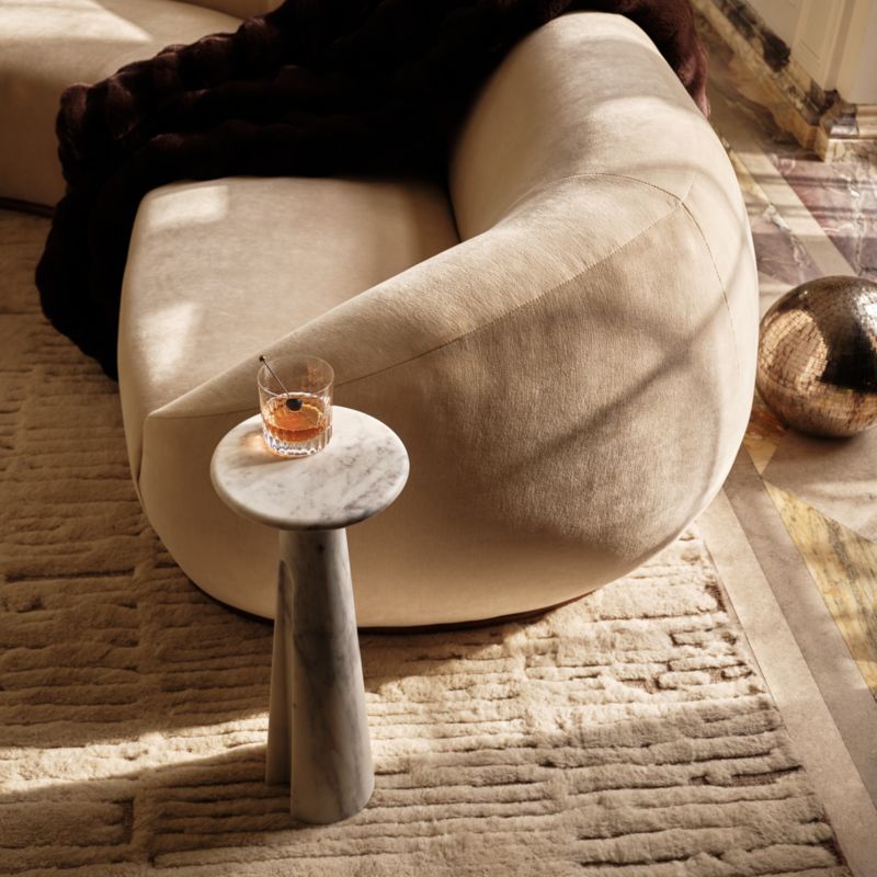 Ciccio White Marble Side Table - image 6 of 8